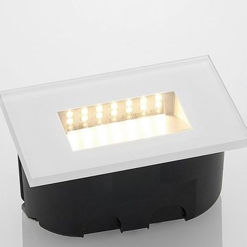 Lucande Wandleuchte Jody, LED-Leuchtmittel fest verbaut, warmweiß, Modern, Polycarbonat, Temperglas, weiß, klar, 1 flammig, inkl.