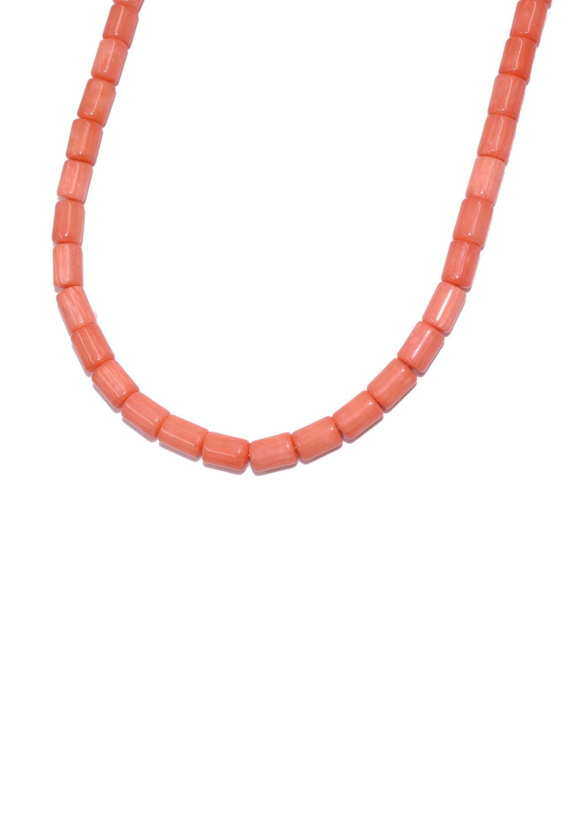 Firetti Schmuck-Kettenstrang Schmuck Geschenk Halsschmuck Halskette Steinkette Edelstein Koralle, Made in Germany - mit Koralle