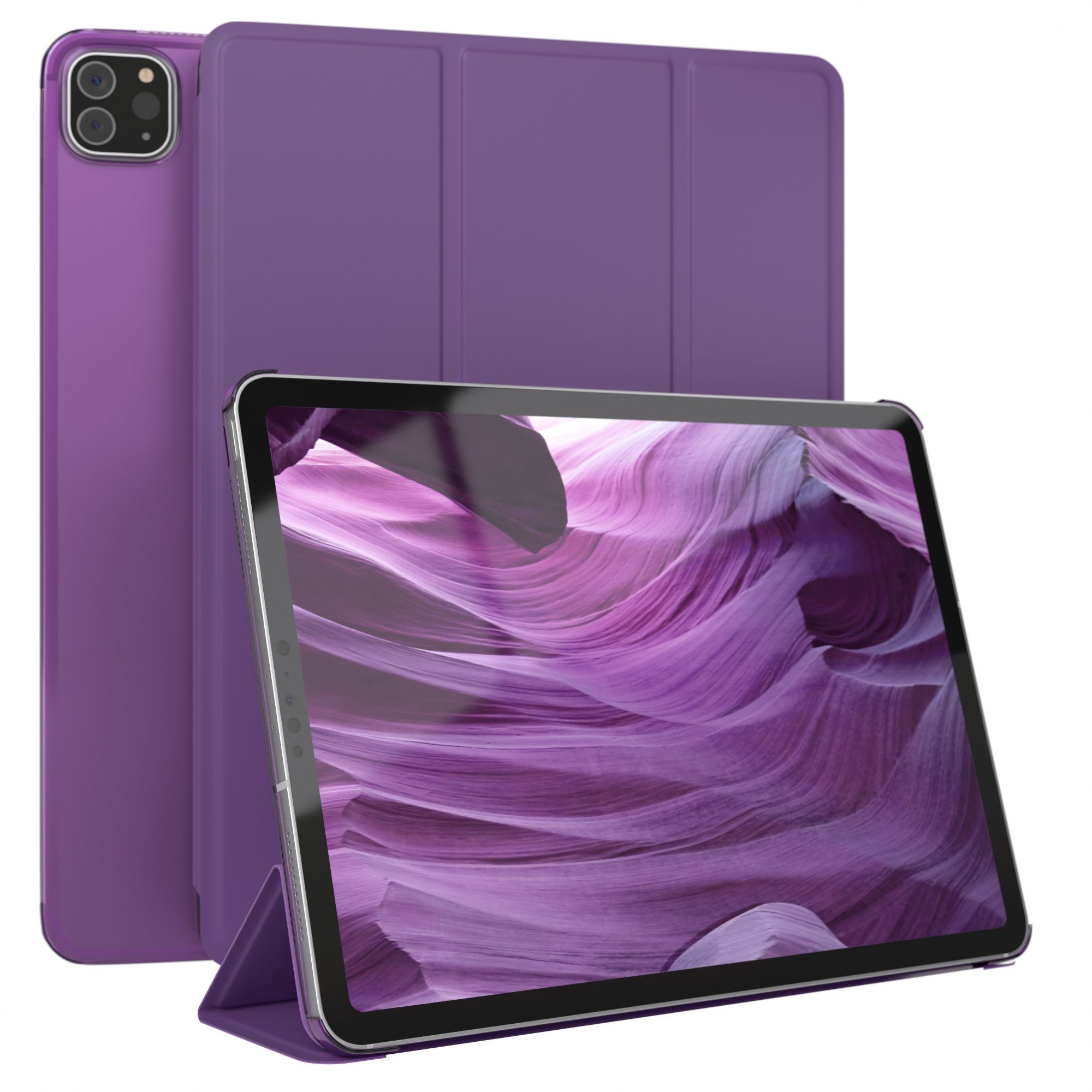 EAZY CASE Tablet-Hülle Smart Case für iPad Pro 11" 1. 2. 3. 4. Generation 11 Zoll, Tabletcover mit Stehfunktion Slim Sleep Wakeup Deckel Klappbar Violett