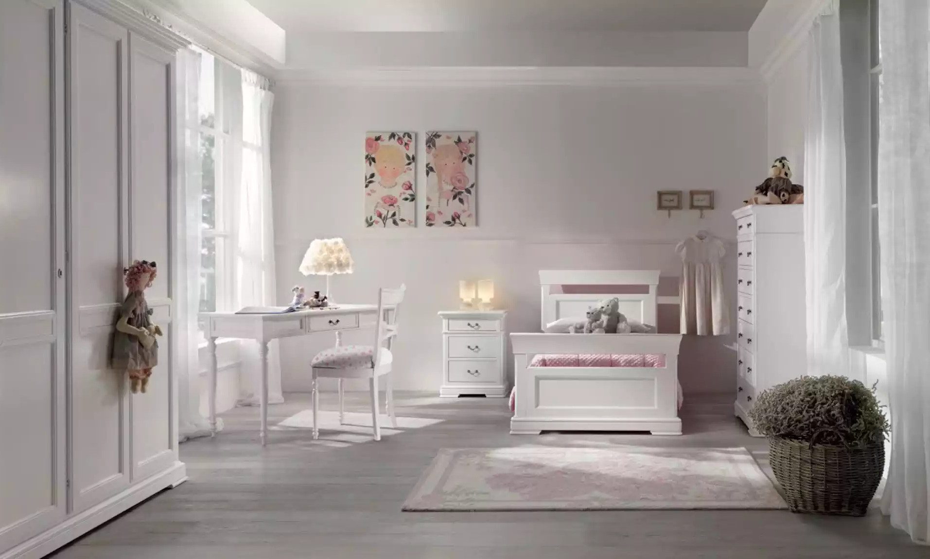 Jugendzimmer-Set Neues Jugendzimmer-Set: Bett, Kleiderschrank, Schreibtisch - 4-teilig