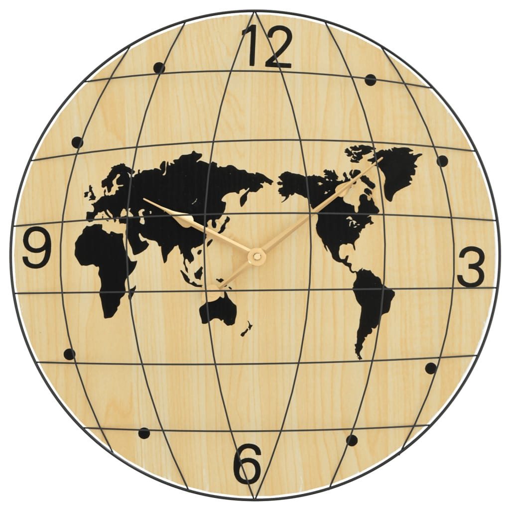 vidaXL Wanduhr Wanduhr Gelb und Schwarz Ø50 cm Holzwerkstoff