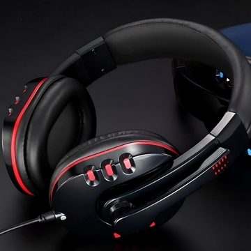 Retoo Gaming Headset Kopfhörer PC PS5 PS4 Headphone Mikrofon Headset (Haltbarkeit und Haltbarkeit, Bedienkomfort, Hervorragende Klangqualität)