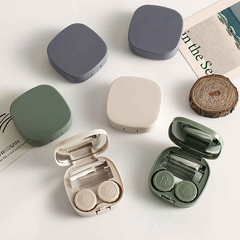 Mrichbez Kontaktlinsenbehälter Kontaktlinsenbehälter Kontaktlinsenbehälter, Kunststoffmaterial, verschiedene Farben erhältlich