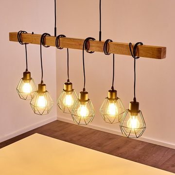 hofstein Pendelleuchte Vintage Hänge Pendel Lampen Holz/schwarz Ess Wohn Schlaf Zimmer Raum