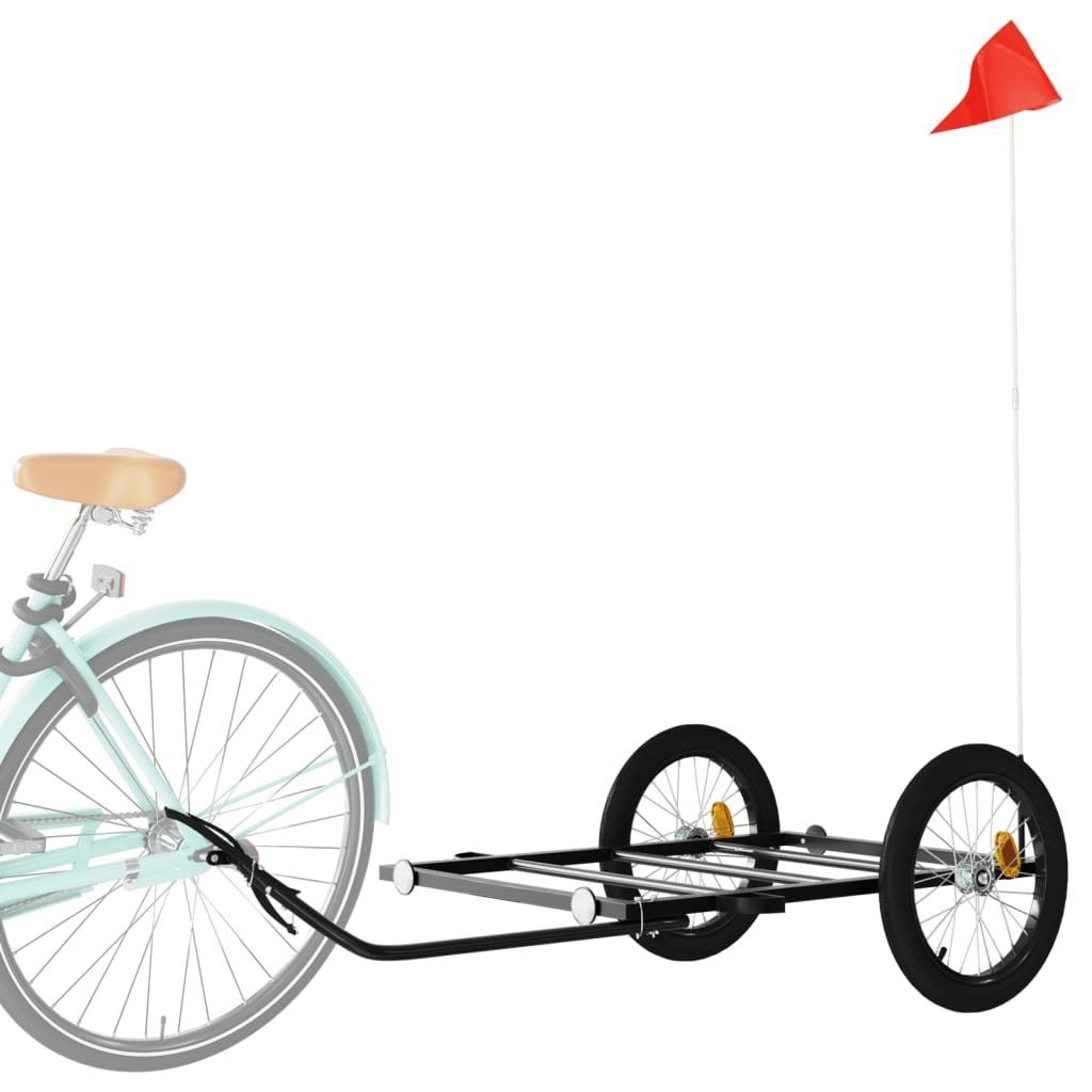 vidaXL Fahrradlastenanhänger Fahrradanhänger Schwarz 135x68x37 cm Eisen