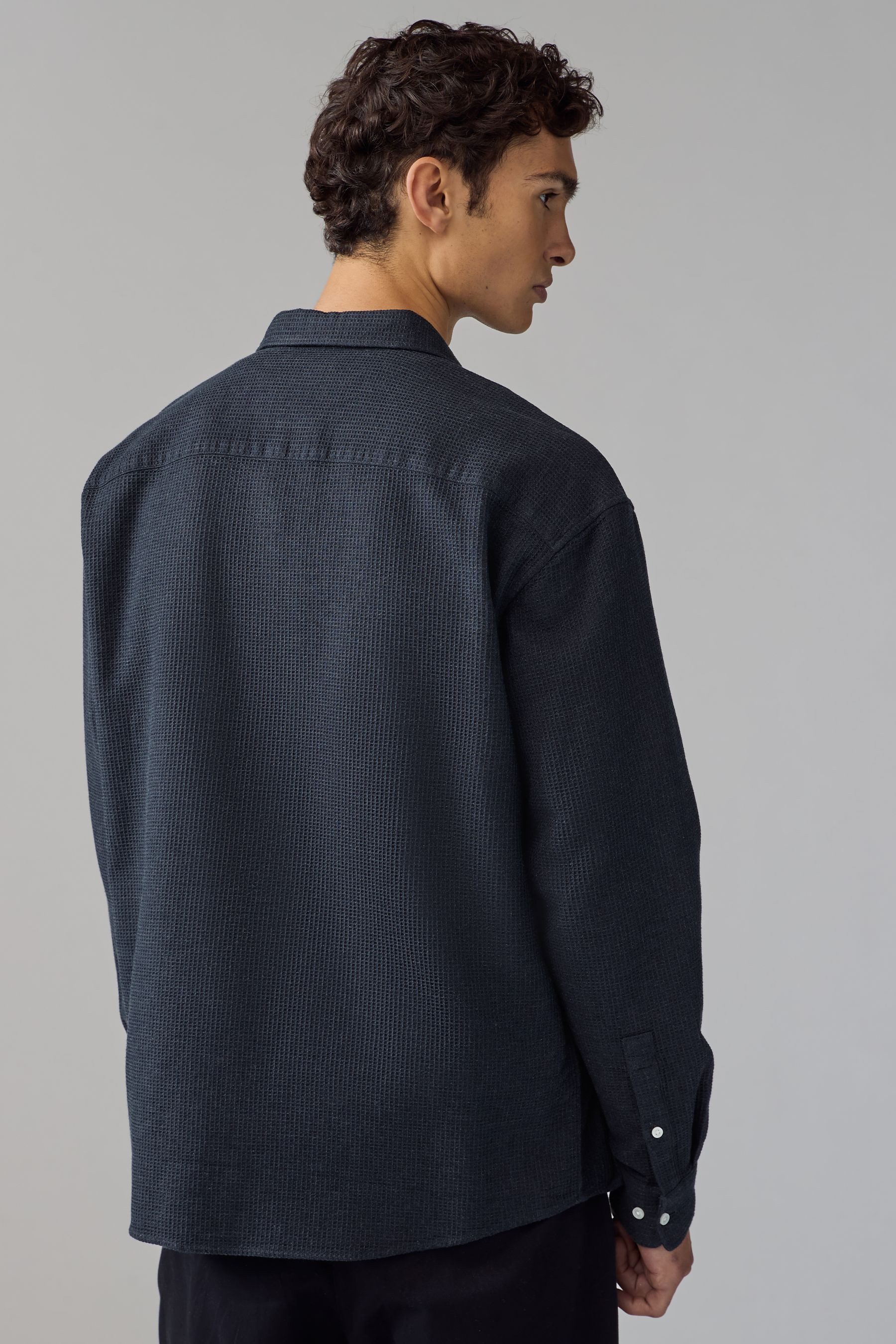 Next Langarmhemd Langarm-Hemdjacke mit Waffelstruktur, Baumwolle günstig online kaufen