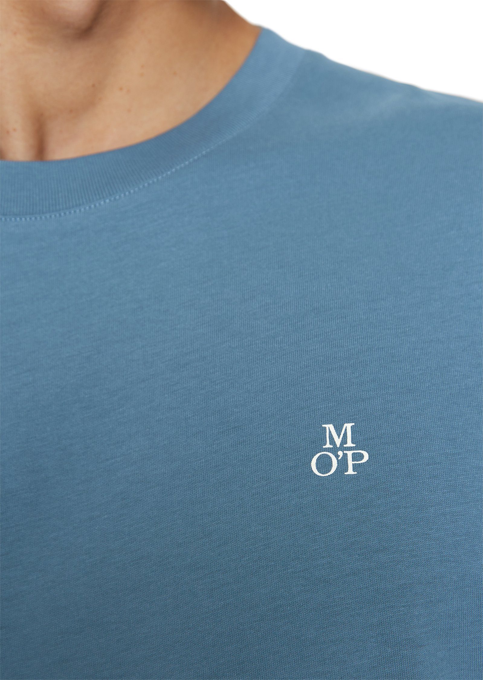 wedgewood print, O'Polo logo Marc short collar T-shirt, ribbed T-Shirt sleeve,