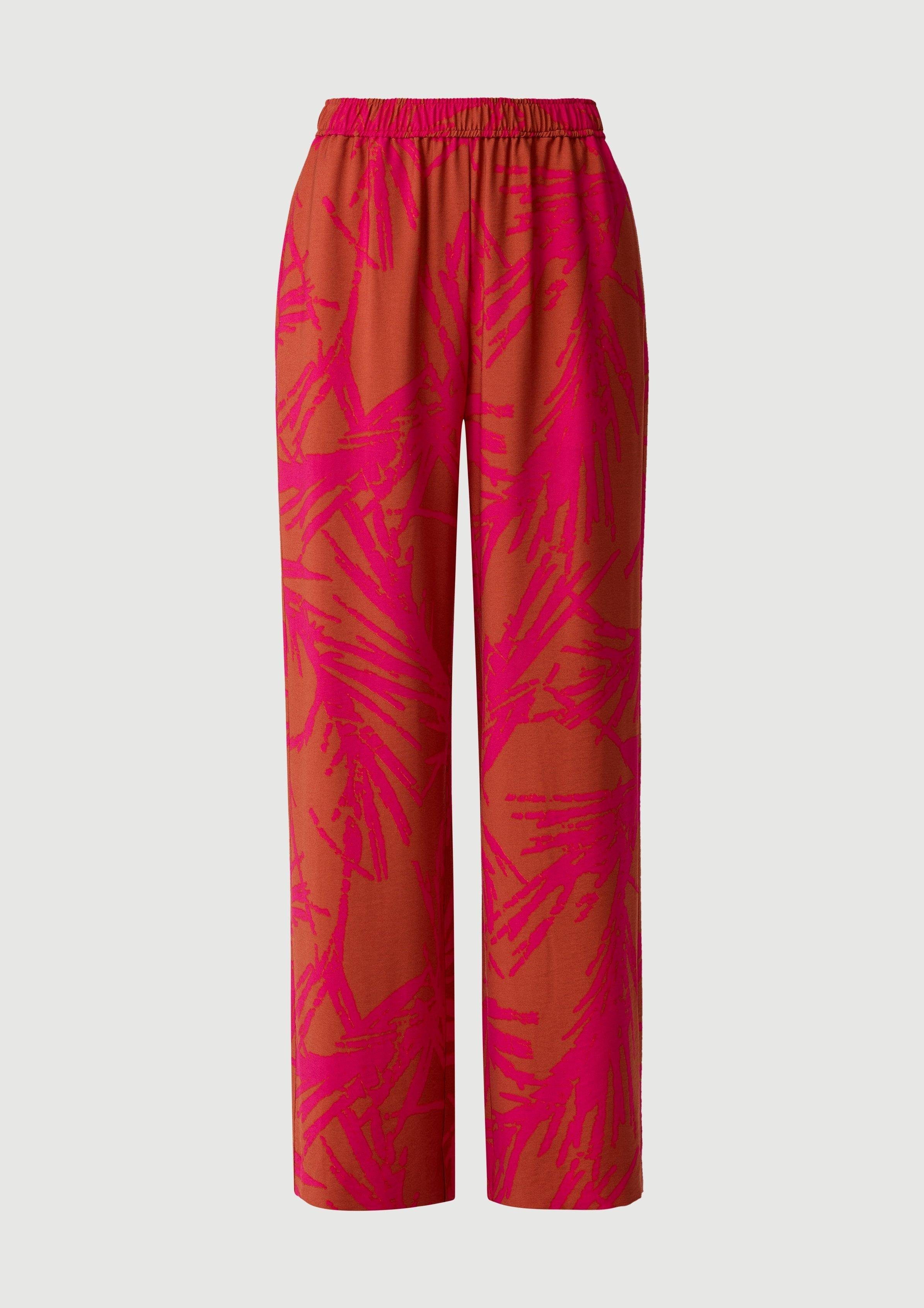 Relaxed: Stoffhose mit Hose All-over-Print Comma pink