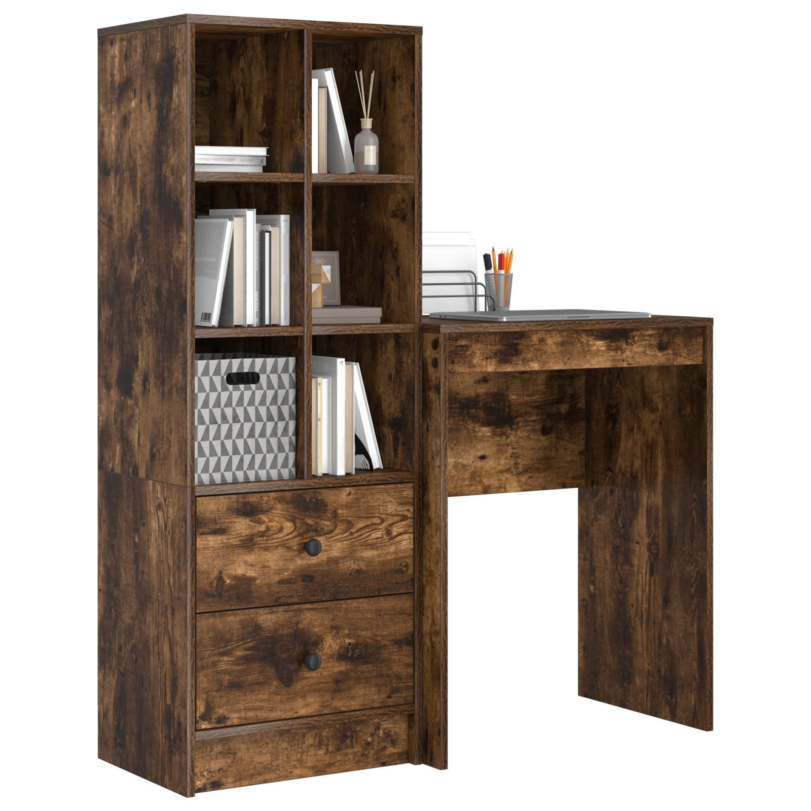 vidaXL Sideboard Schreibtisch mit Stauraum Geräucherte günstig online kaufen