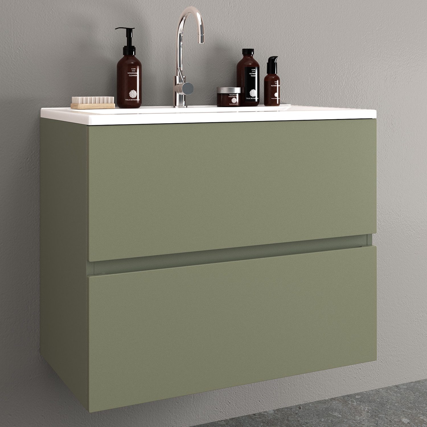 Möbelhandel Klipenstein Waschbeckenunterschrank 65/80/100 cm, mit Waschtisch, fertigmontiert 65 cm, 80 cm, 100 cm Breite