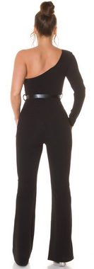 Koucla Overall One-shoulder Jumpsuit mit Gürtel