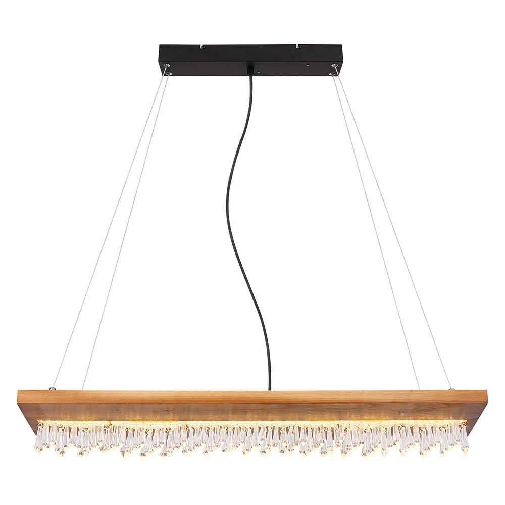 Pendelleuchte, Holzleuchte LED-Leuchtmittel Holz verbaut, LED Globo Pendelleuchte Warmweiß, mit Hängeleuchte Landhaus fest LED Esstisch
