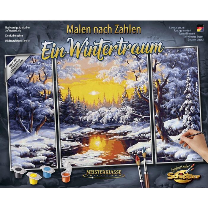 Schipper Malen nach Zahlen Meisterklasse Triptychon - Ein Wintertraum Made in Germany