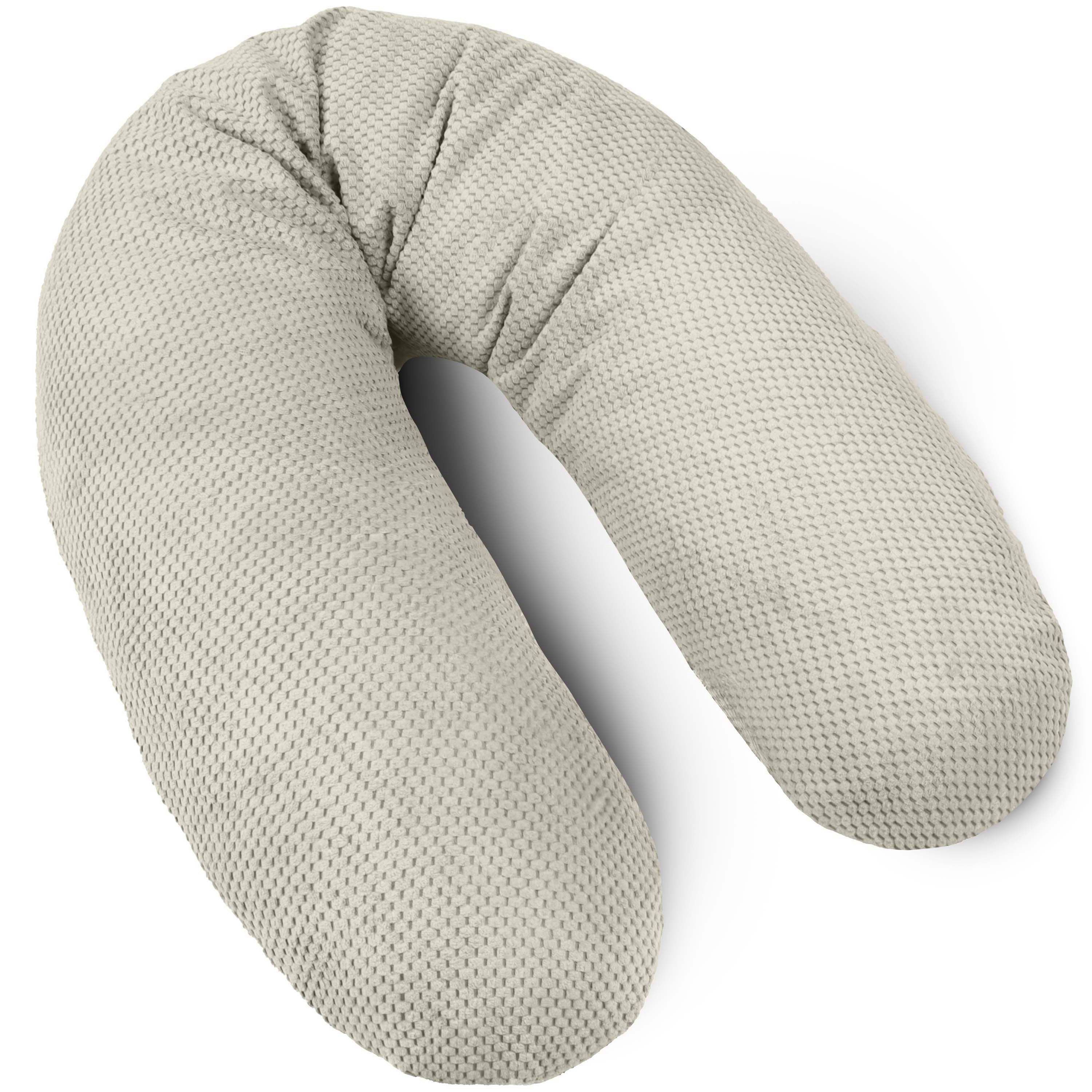 Amilian Stillkissen XXL 170 cm Schwangerschaftskissen Seitenschläferkissen U-Form, Set, inkl. Stillkissenbezug, Hohlfaser, waschbarer Bezug, für Stillzeit