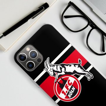 DeinDesign Handyhülle 1. FC Köln Offizielles Lizenzprodukt Colour Stripes 1.FC, Apple iPhone 12 Pro Max Silikon Hülle Bumper Case Handy Schutzhülle