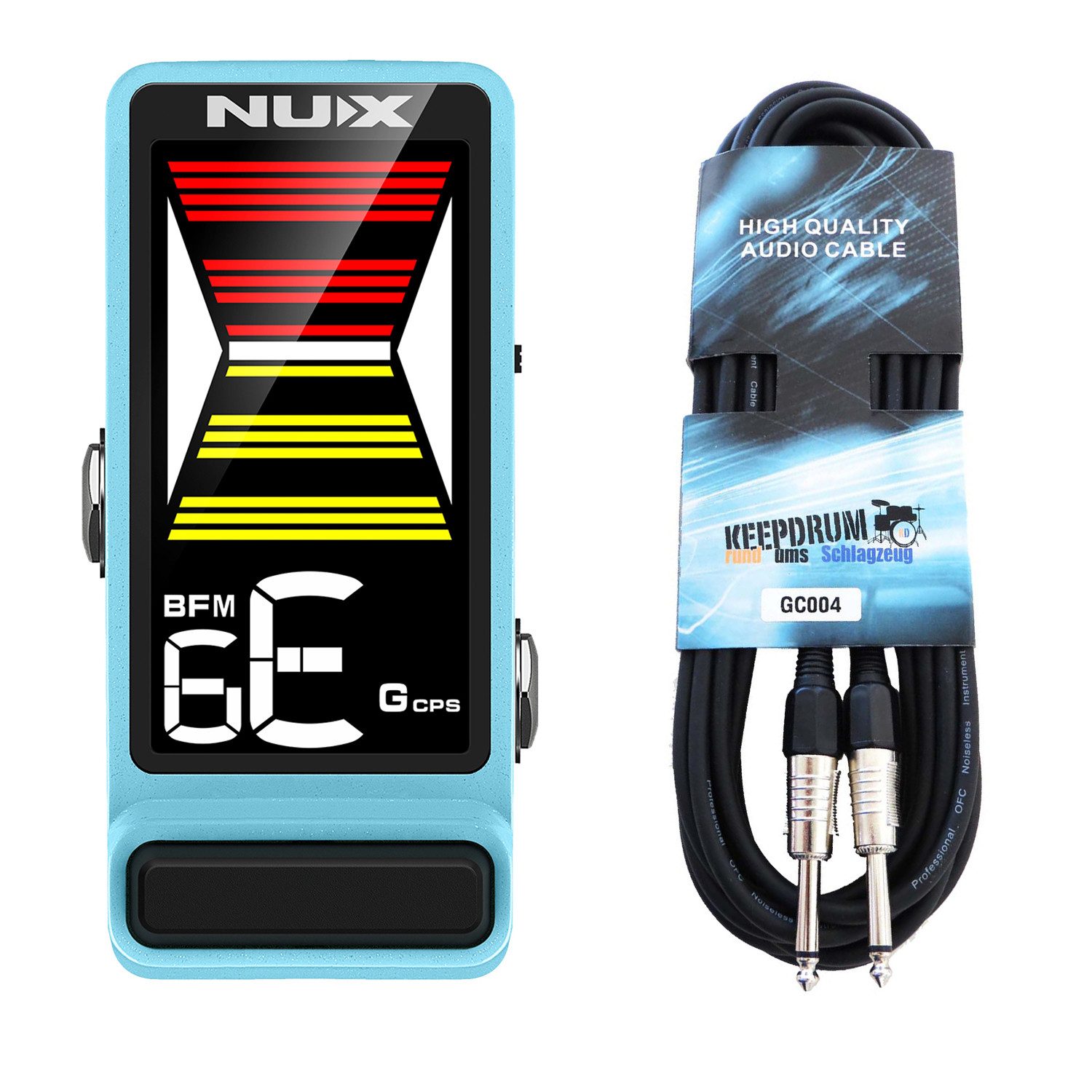E-Gitarre Nux Stimmgerät NTU-3 MKII Flow Tune Blau mit Kabel