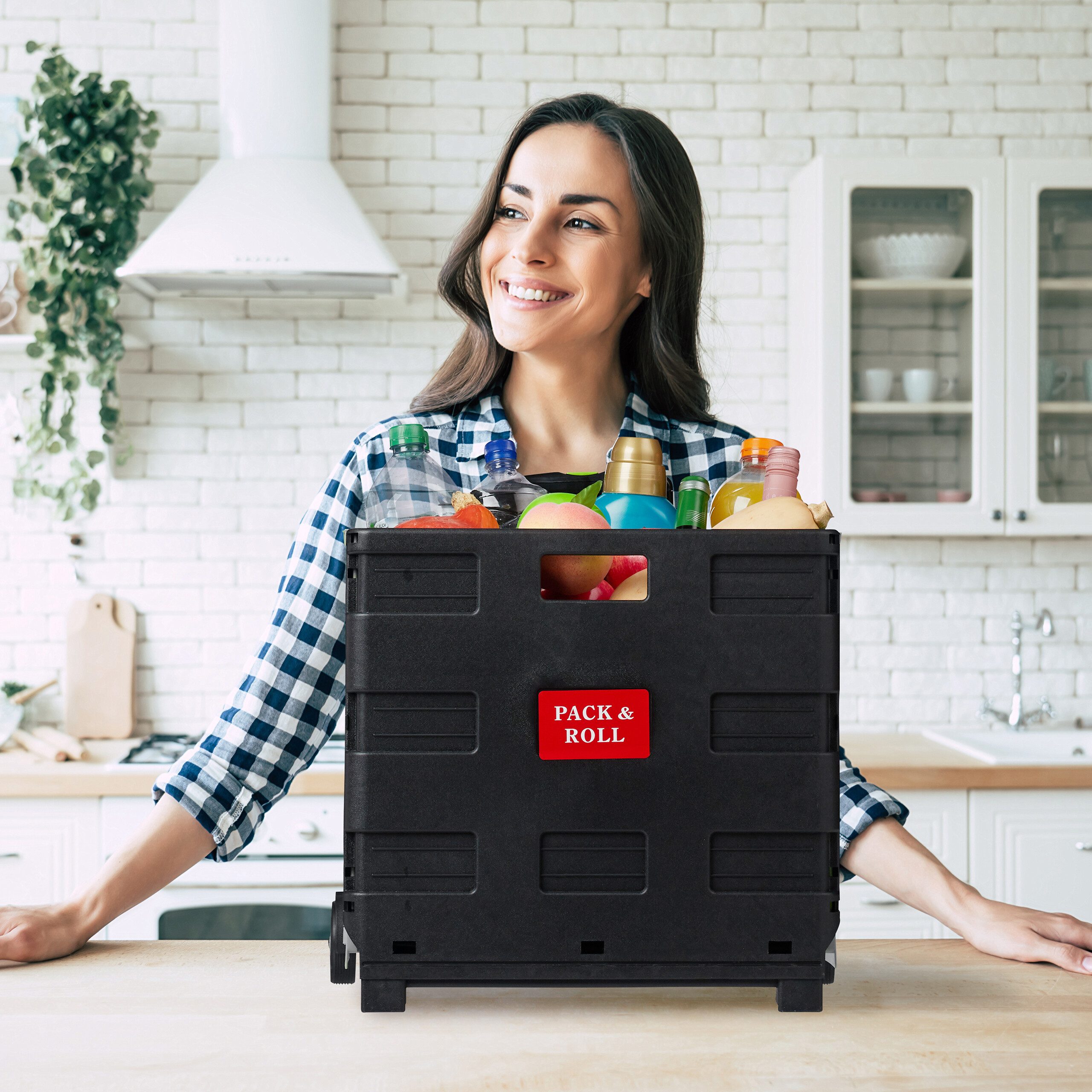 relaxdays Einkaufstrolley mit Deckel