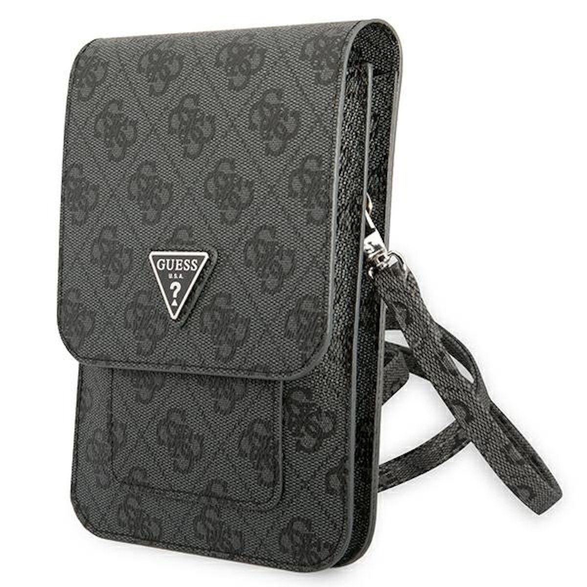 Guess Smartphone-Hülle Guess Torebka Universell Handytasche Umhängetasche 4G Triangle Schwarz