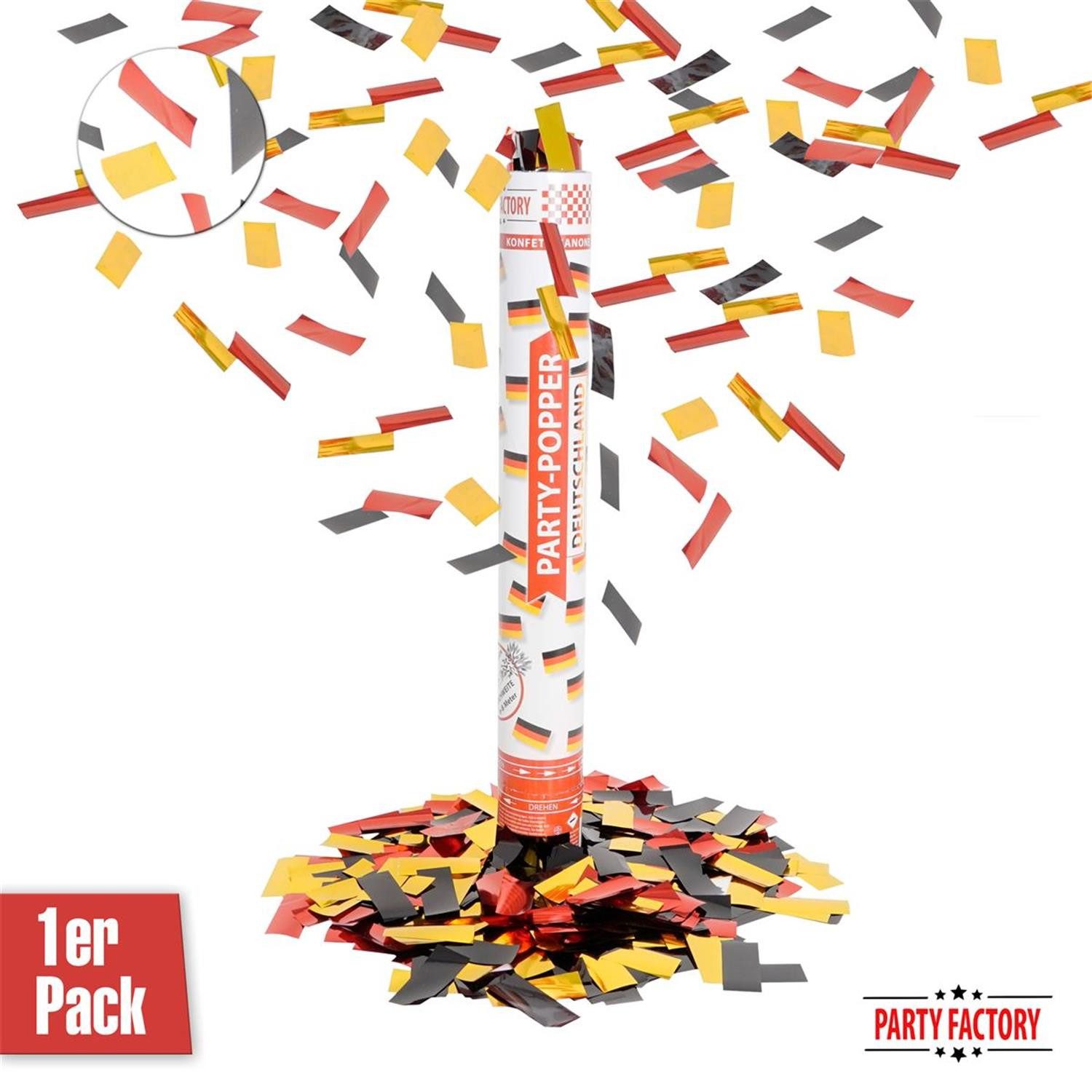 Party Factory Konfetti Party-Popper 40 cm, Deutschland – Kanone für Geburtstag, Sport