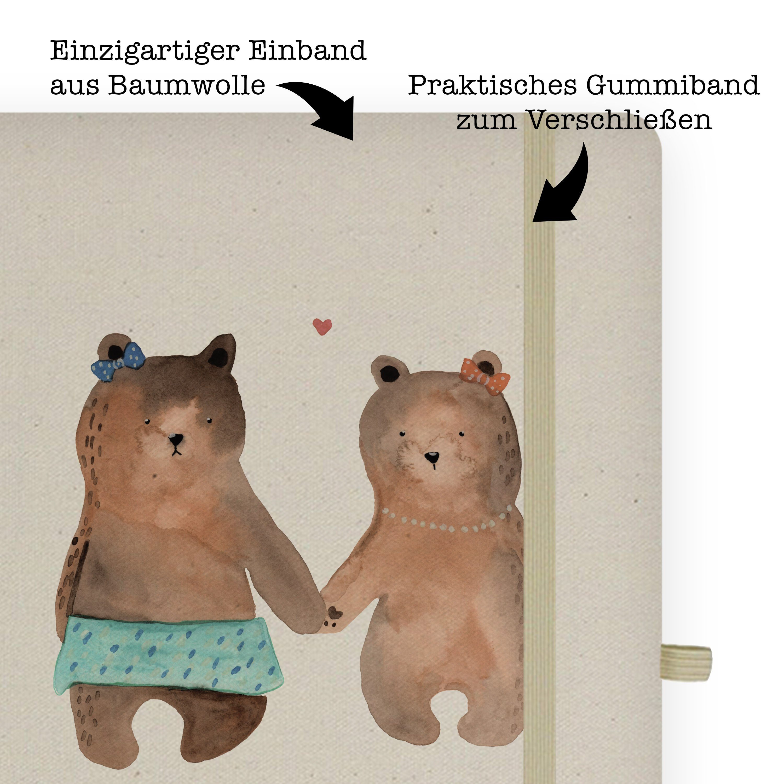 Ad - Panda & Notizheft, Mrs. Freundin Transparent Geschenk, - Mr. Bär Teddybär, Teddy, Notizbuch