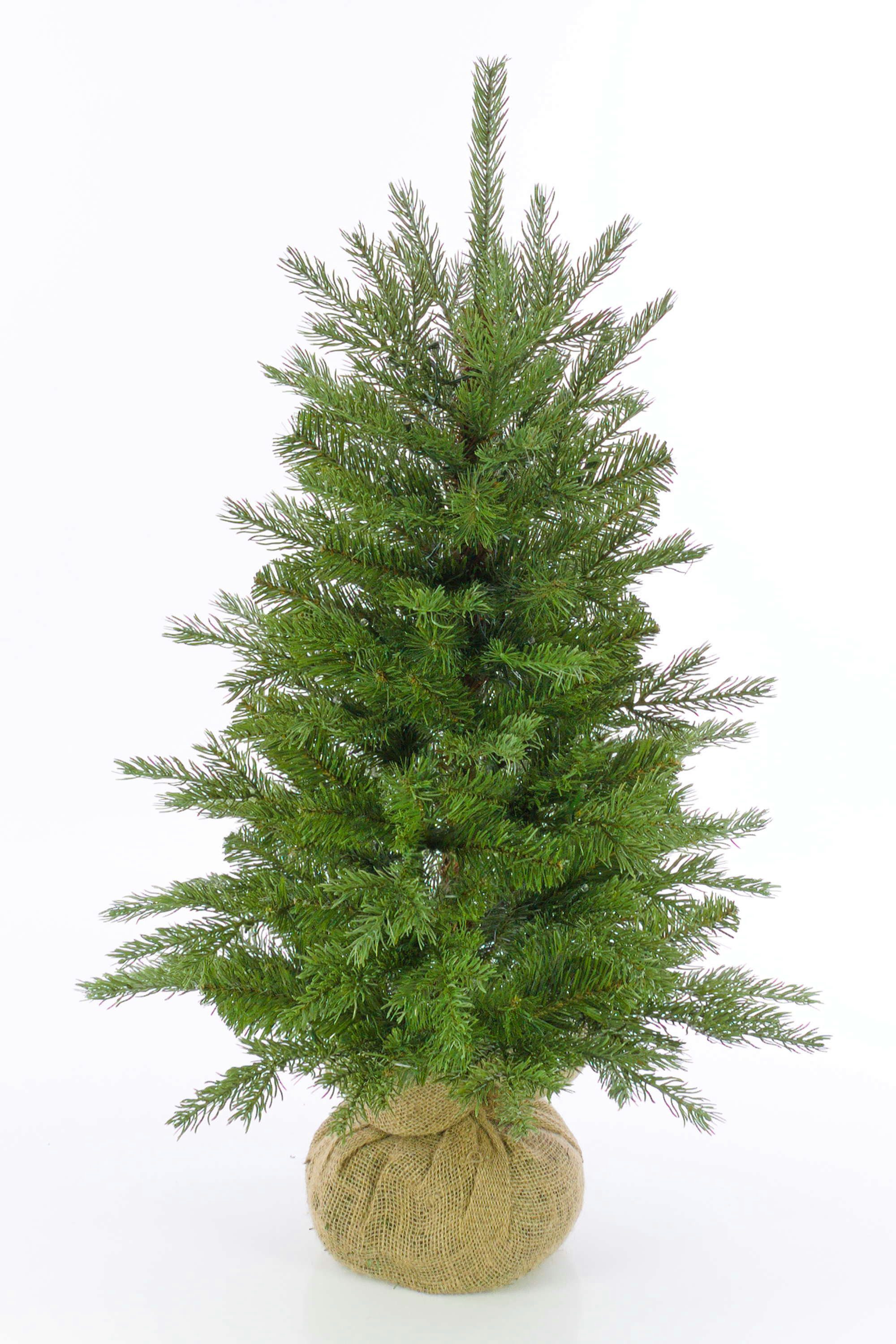 artplants Künstlicher Weihnachtsbaum Wellington, 50 LED's, 365 Zweige, 90cm, Ø 65cm - Kunst Tannenbaum