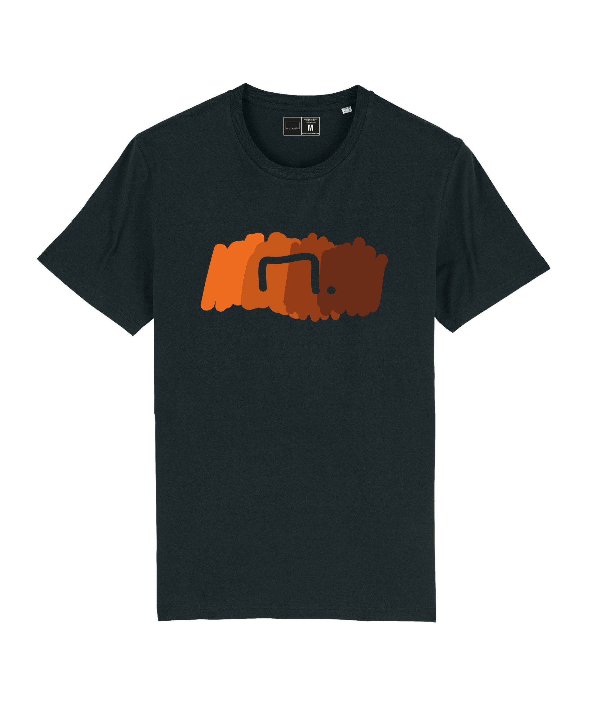 Bolzplatzkind T-Shirt "Free" T-Shirt Nachhaltiges Produkt schwarzorange