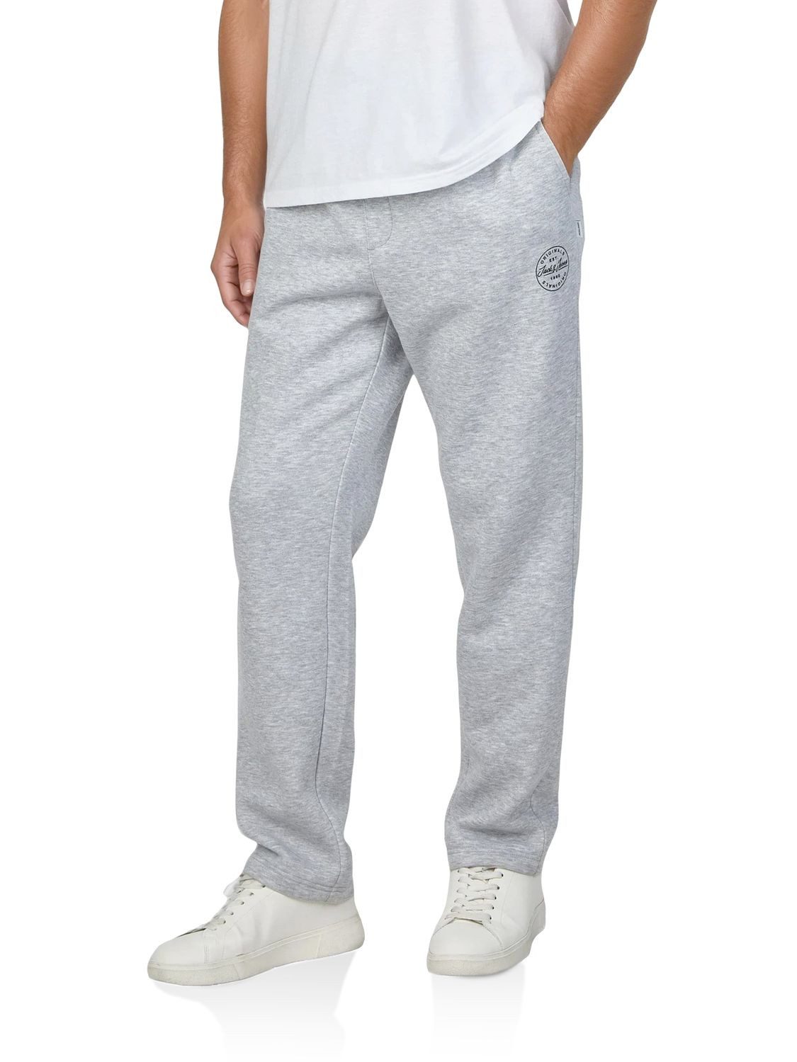 Jack & Jones Sweathose Herren Jogginghose JPSTKANE LANDON UNCUFFED SWT PANTS Relaxed Fit Jogginghose aus pflegeleichter Baumwollmischung