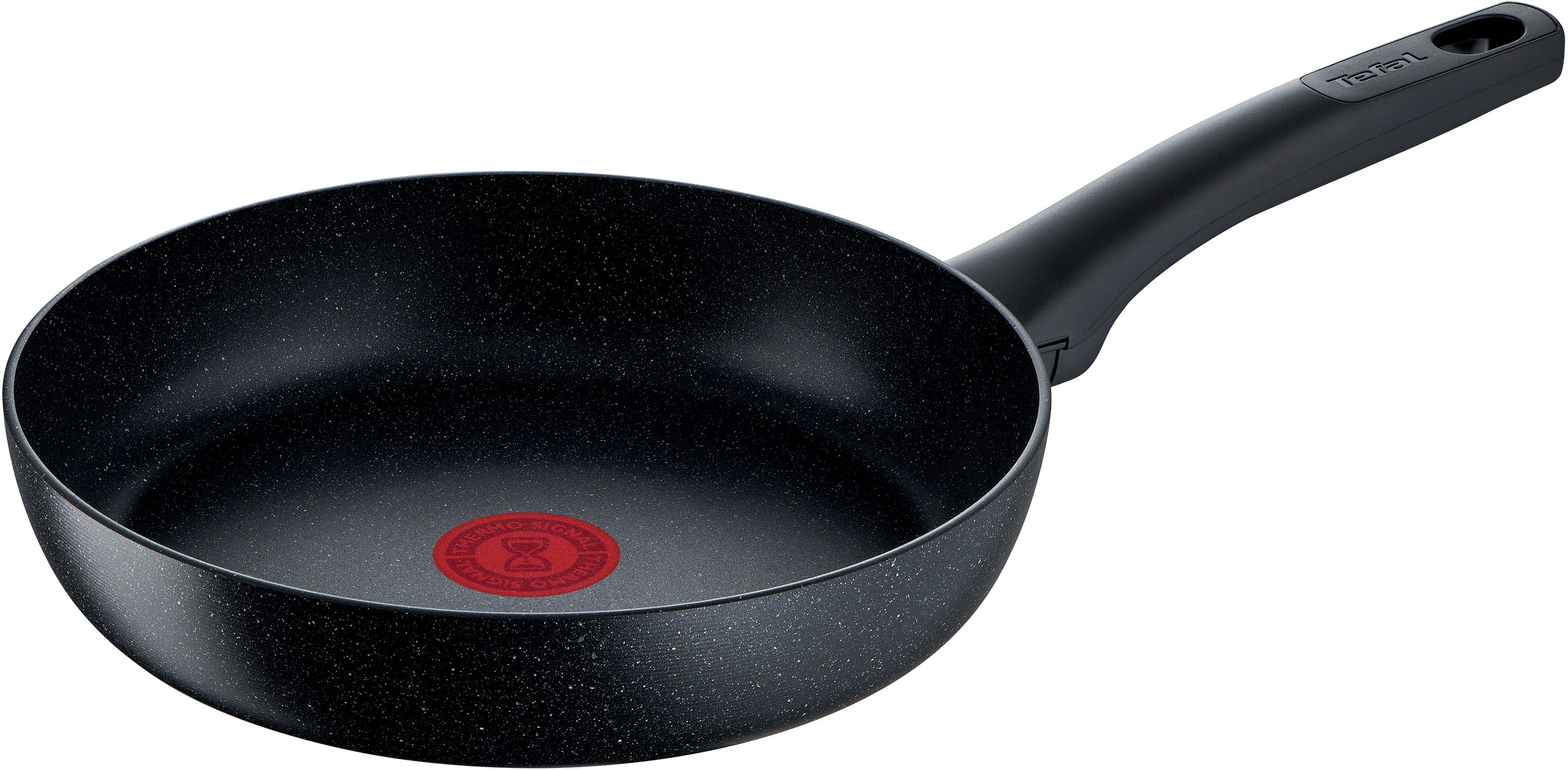 Tefal Bratpfanne Black Stone, alle (1-tlg), Antihaft, Herdarten,Induktion Aluminium, Aluminium Thermo-Signal, Mineralia