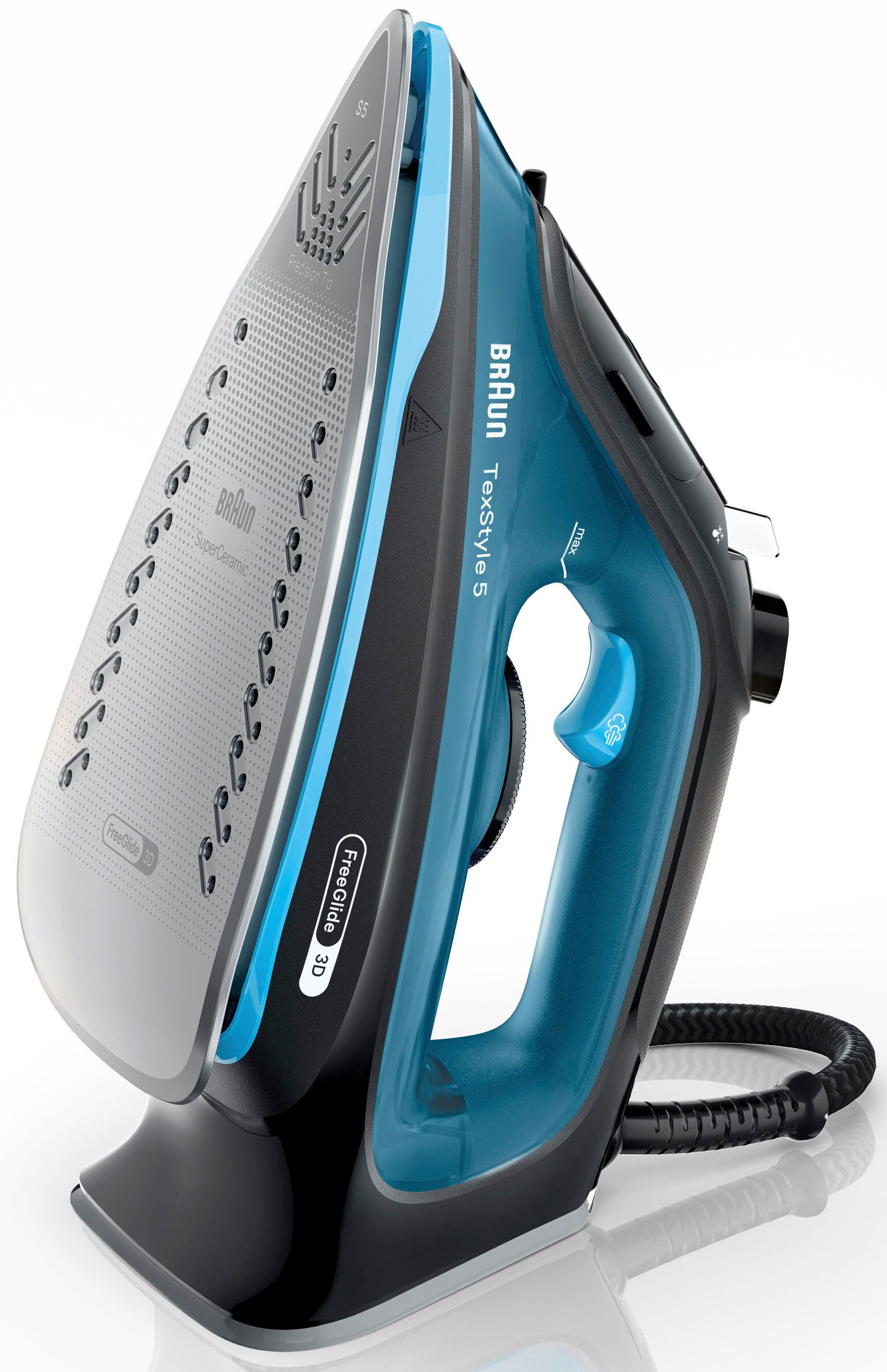 Braun Dampfbügeleisen TexStyle 5 SI 5256 BL - 2.600 W, 210 g Dampfstoß, 300 ml Wassertank, 2600 W, 50 g Dampfmenge, SuperCeramic Bügelsohle, 30 Sek. Aufheizzeit