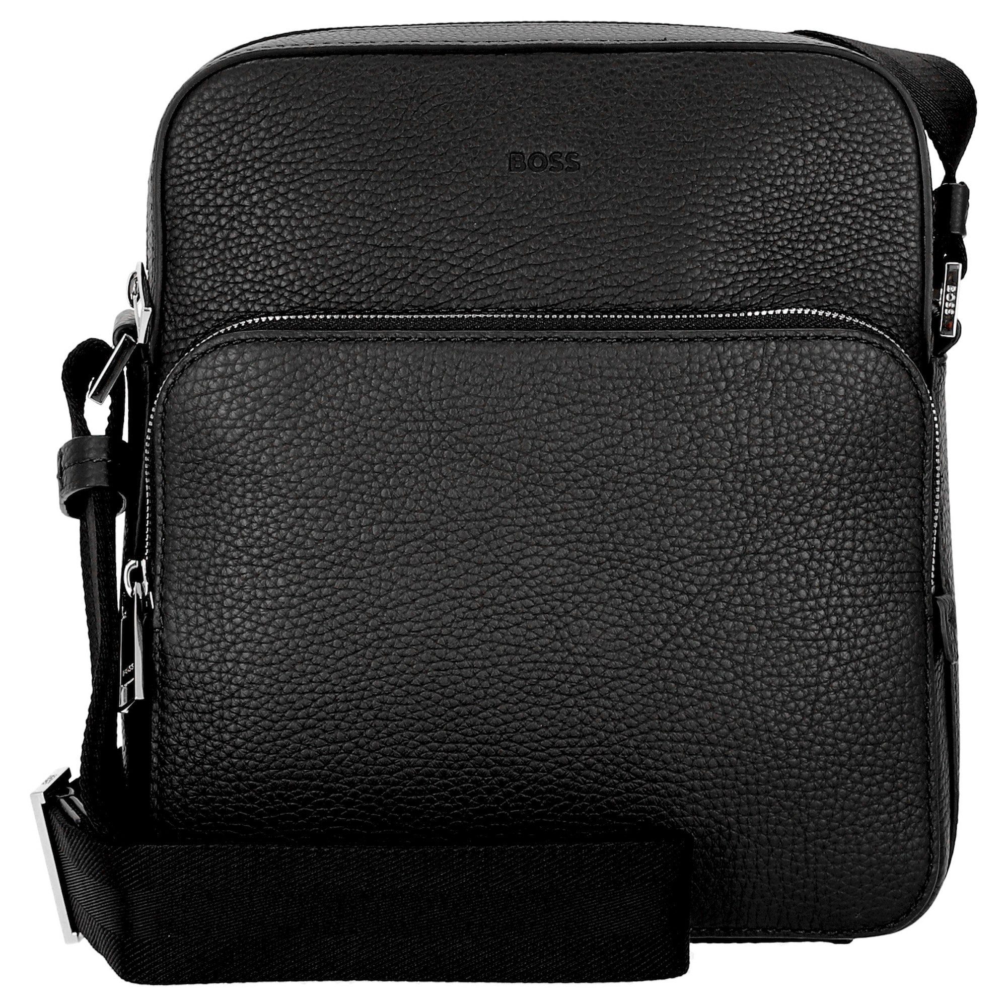 BOSS Umhängetasche Crosstown - Umhängetasche Leder 26 cm (schwarz)