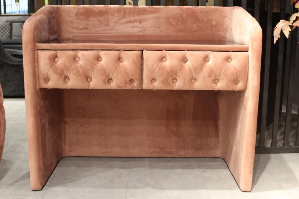 JVmoebel Schminktisch Rosa Chesterfield Schminktisch mit Schubladen aus Holz und Textil (1-St., Schminktisch), Made in Europa