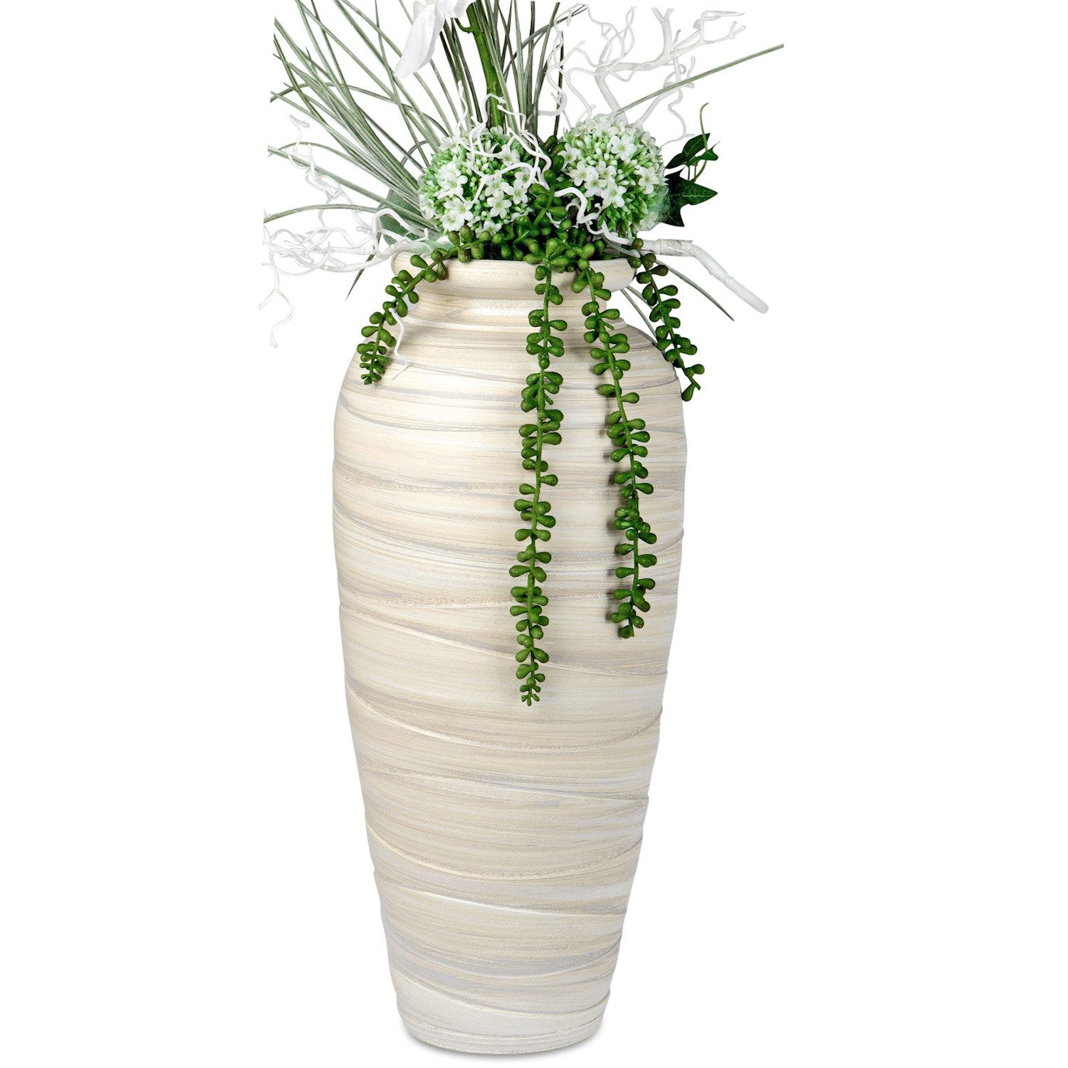 formano Bodenvase Relief H: 50 cm, Relief, Creme, Motiv: Relief