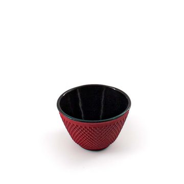 teayumi Teekanne ARARE Tetsubin Komplett-Set Gusseisenkanne 900 ml Rot, 0.9 l, (Komplett-Set, 8-teilig), mit herausnehmbaren Edelstahlsieb, mit Henkel