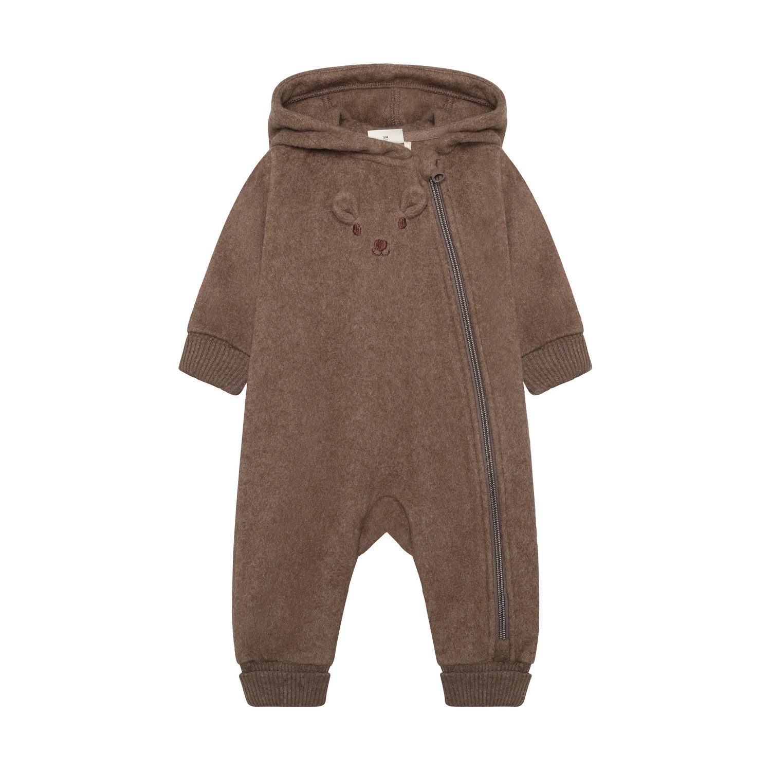 Minymo Fleeceoverall Baby Fleeceoverall mit Kapuze und Reißverschluss aus Baumwolle