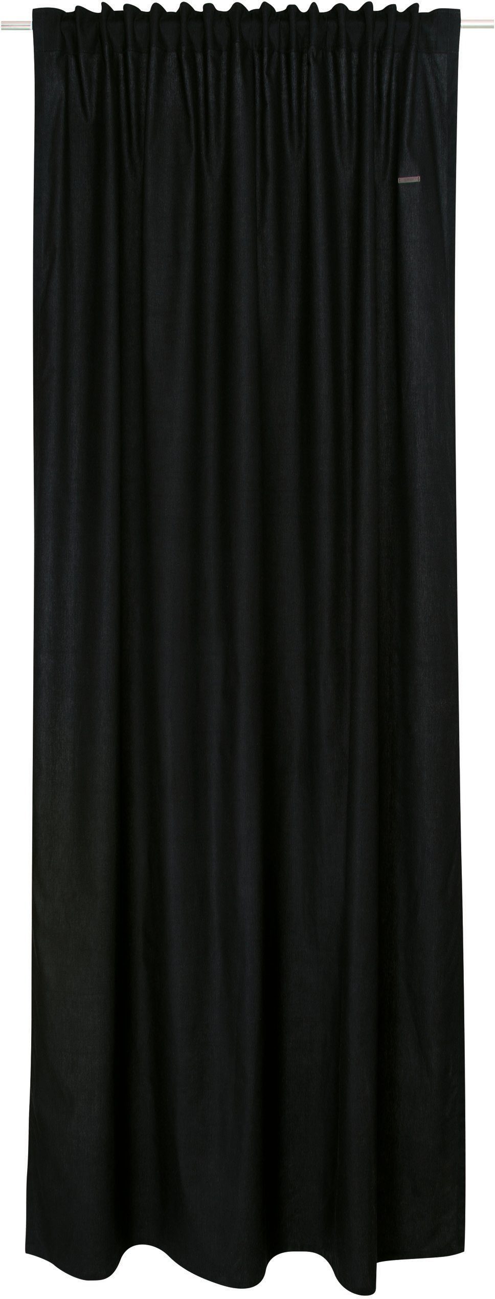 Vorhang Neo, Esprit, verdeckte Baumwolle, aus St), Schlaufen blickdicht (1 anthrazit/black/schwarz blickdicht, nachhaltiger