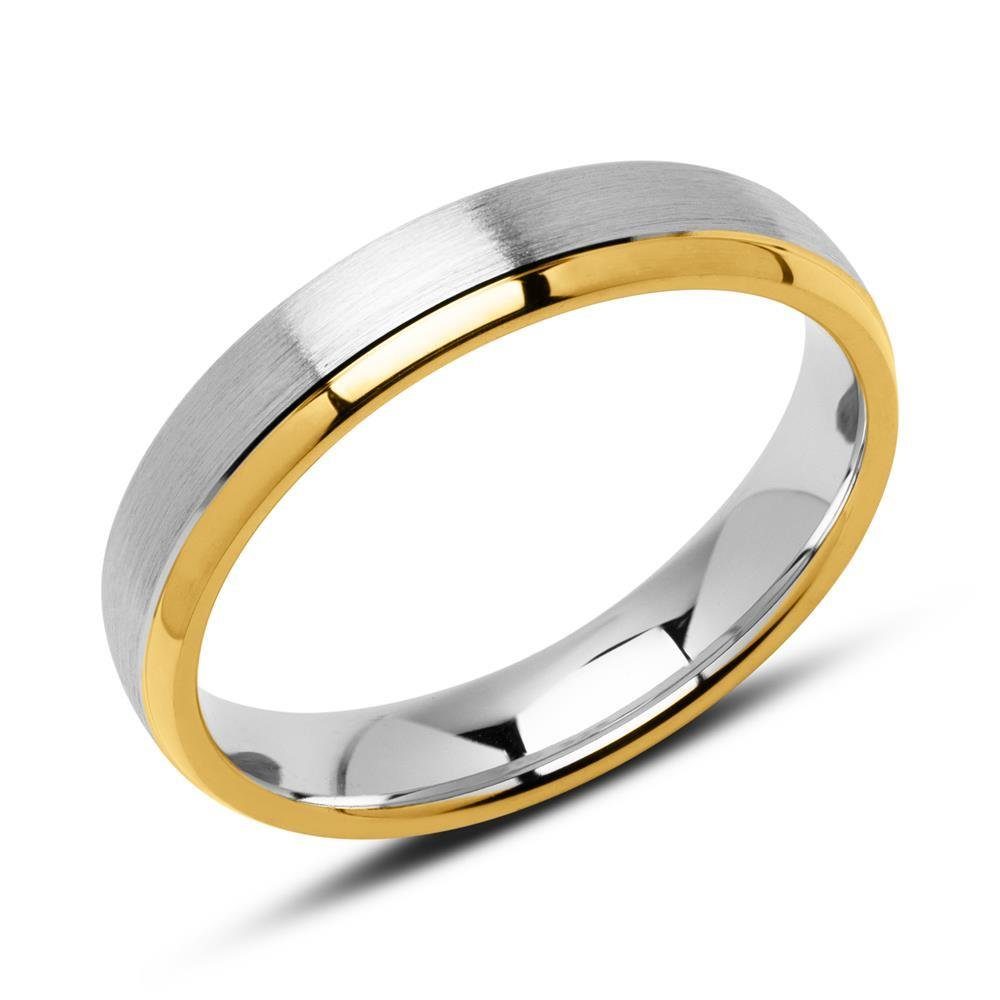 Vivo Silberring Bicolor mit goldfarbenen Kanten R8588
