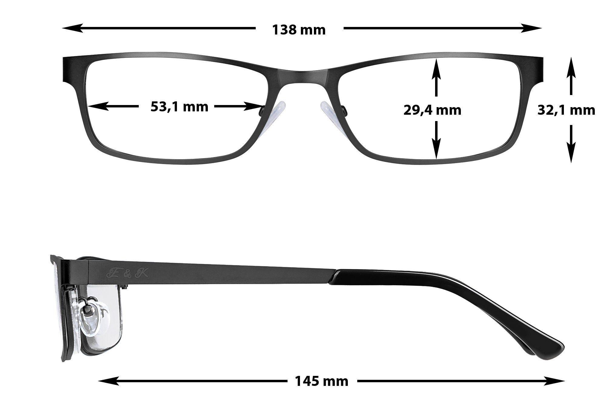 Edison & King Lesebrille Elements, entspiegelte Brille mit Metallrahmen – Bild 5 von 5