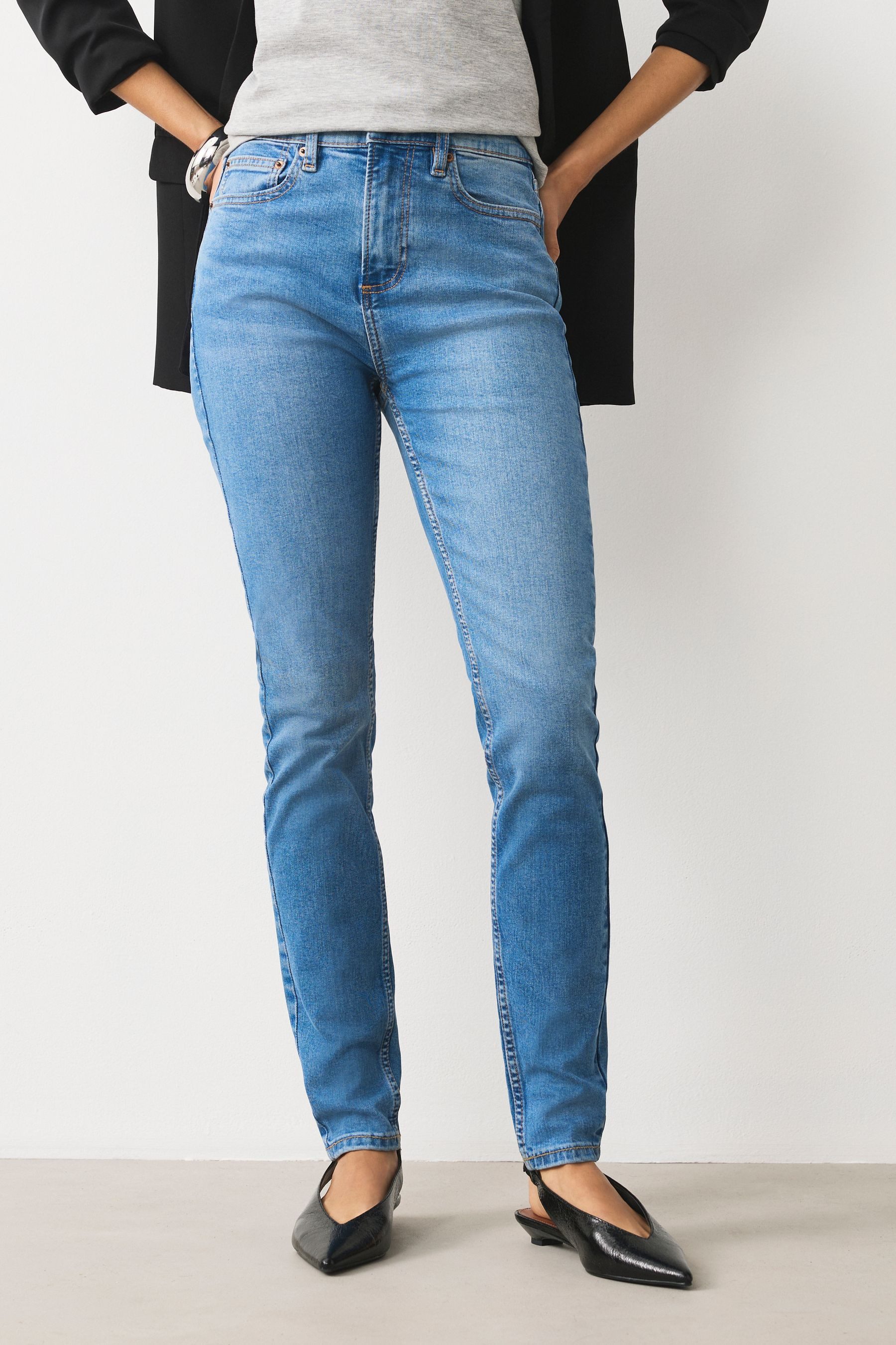 Next Skinny-fit-Jeans Skinny Fit Jeans mit Stretch und hohem Bund (1-tlg)