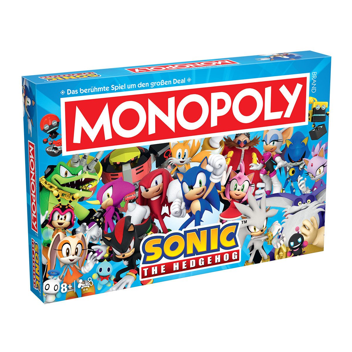 Winning Moves Spiel Monopoly - Sonic, Brettspiel, mit sechs exklusiven Sonderspielfiguren