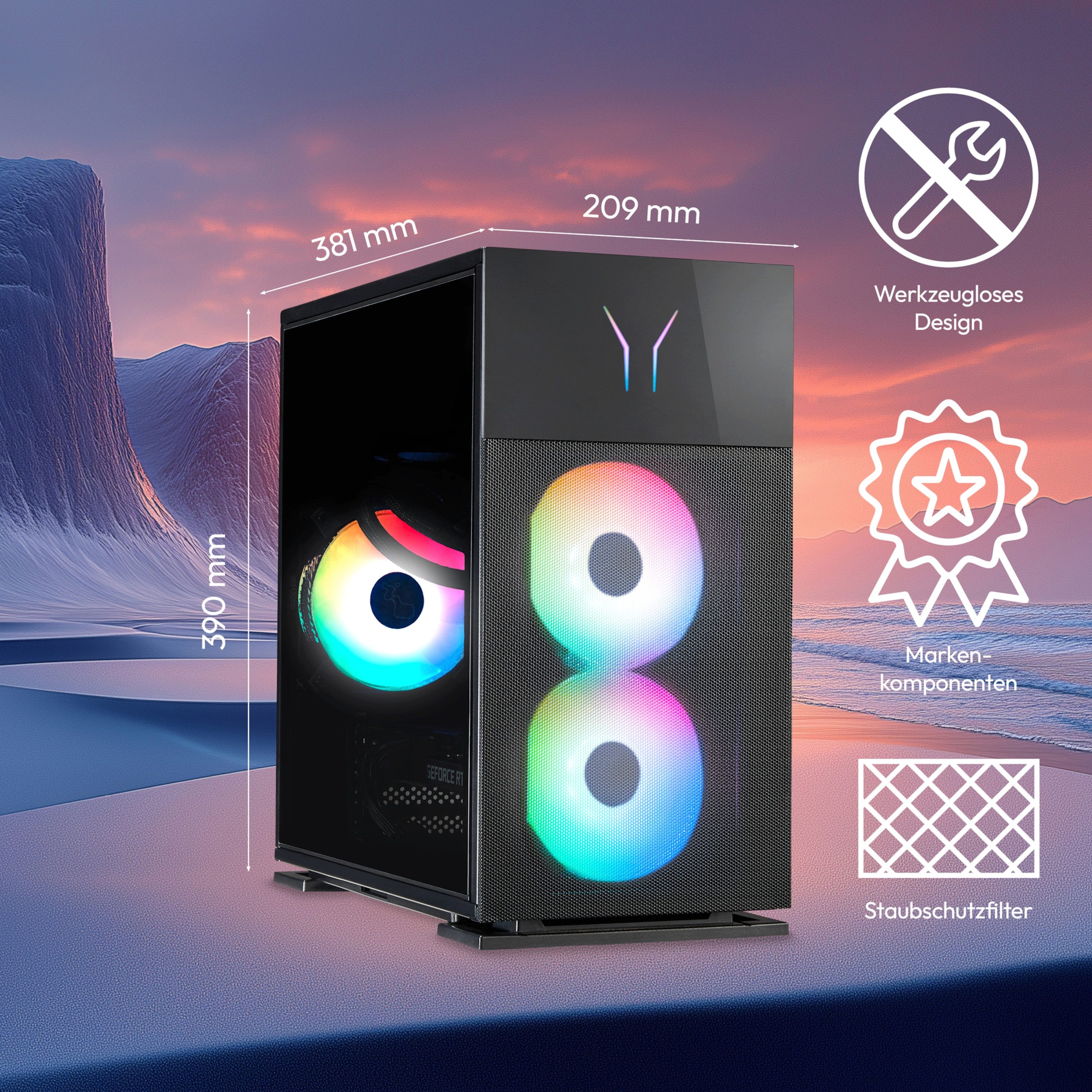ERAZER High-End Gaming PC ERAZER Engineer X30 (MD340131) Gaming-PC (Intel Core Ultra 7 265, Nvidia Geforce RTX 5070, 32 GB RAM, 2000 GB SSD, ENGINEER X30)