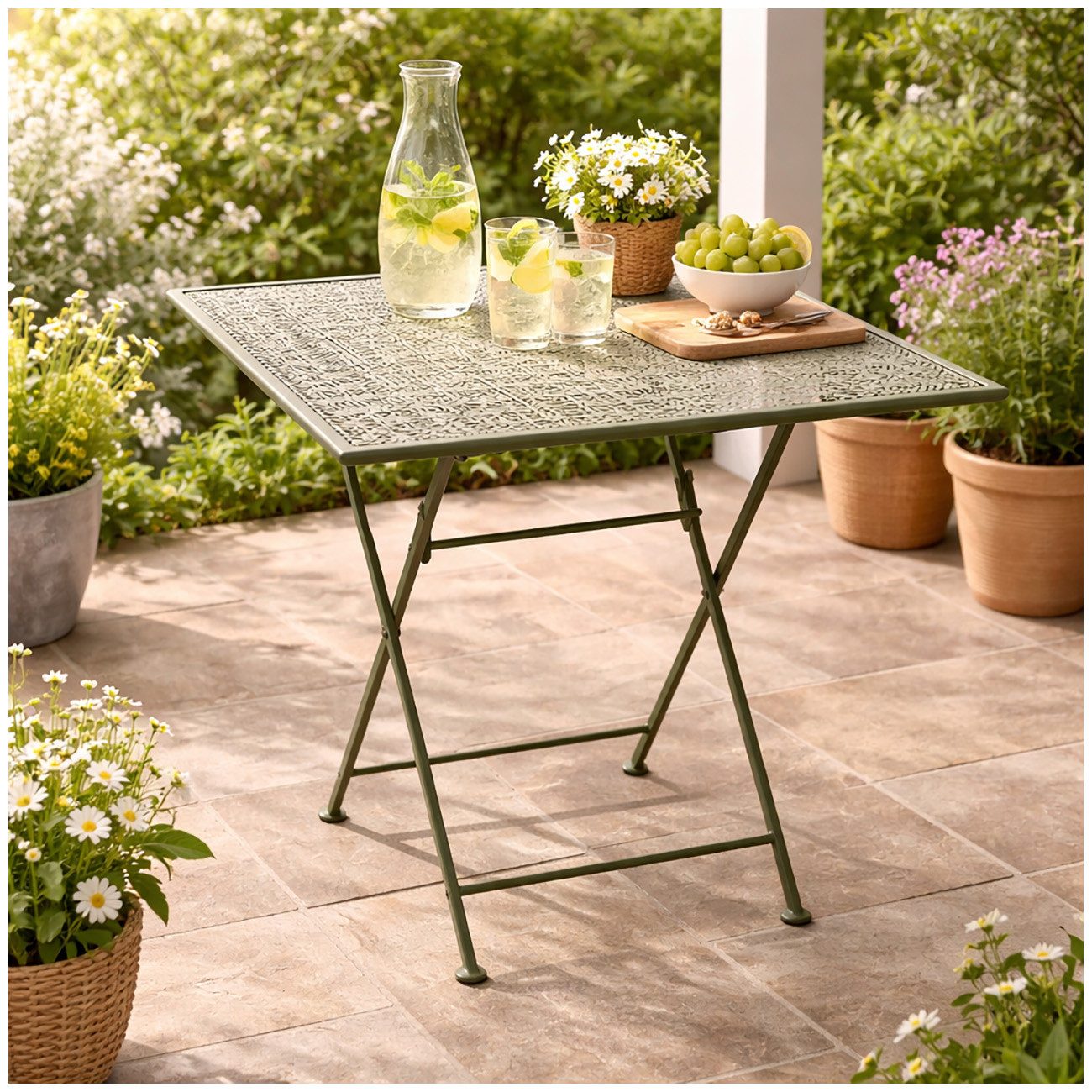 HTI-Living Gartentisch Gartentisch Solea Khakigrün (Stück, 1-St., 1 Gartentisch)