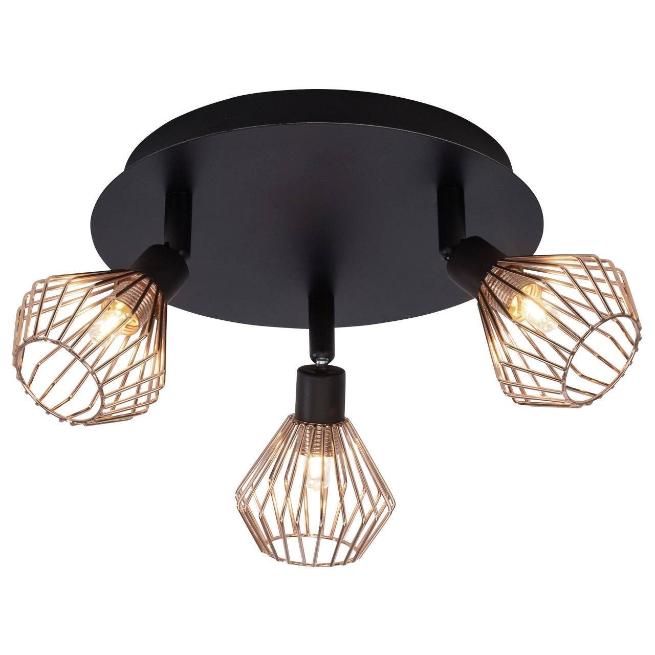 Brilliant Wandleuchte Dalma, G9, 33W, Spotrondell Dalma Lampe QT14, 3flg 3x schwarz/kupfer geeign