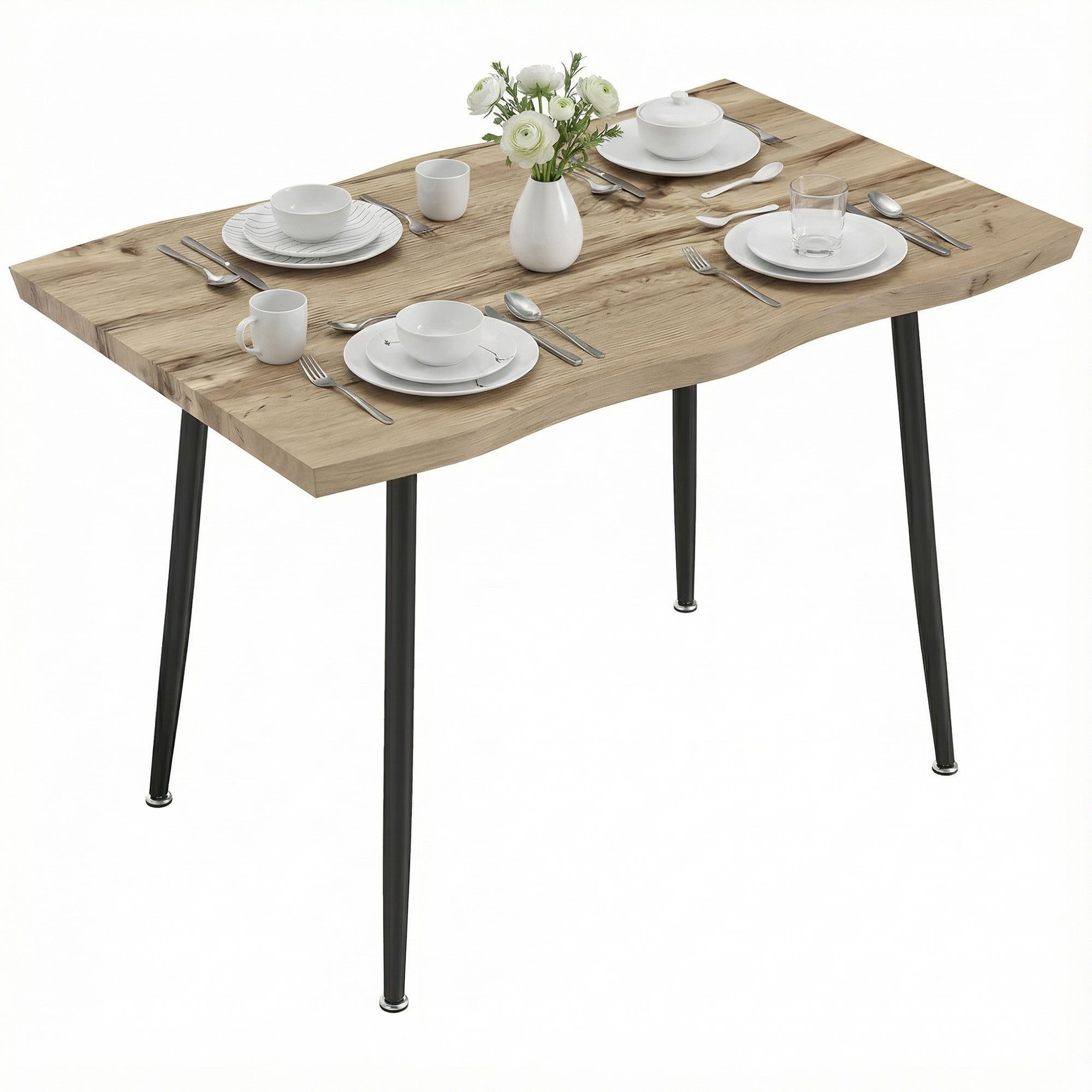 HOMCOM Esstisch für 4 Personen, 110 x 70 cm (Esszimmertisch, 1-St., Küchent günstig online kaufen