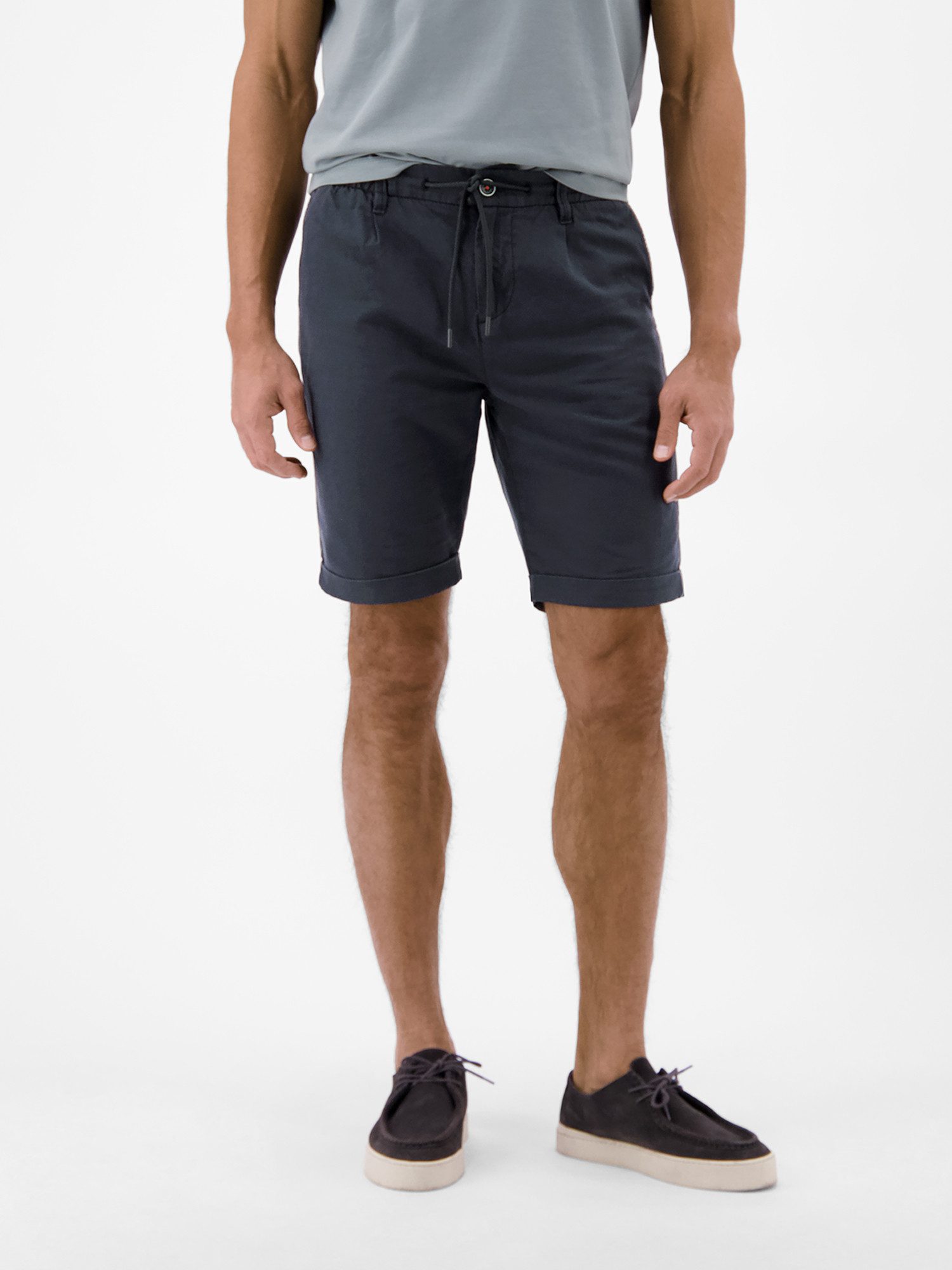 LERROS Chinoshorts Chino-Shorts aus Baumwoll-Leinen-Mischgewebe Chino Hose Herren kurz, Tunnelzugbund und Gürtelschlaufen, 4 Taschen