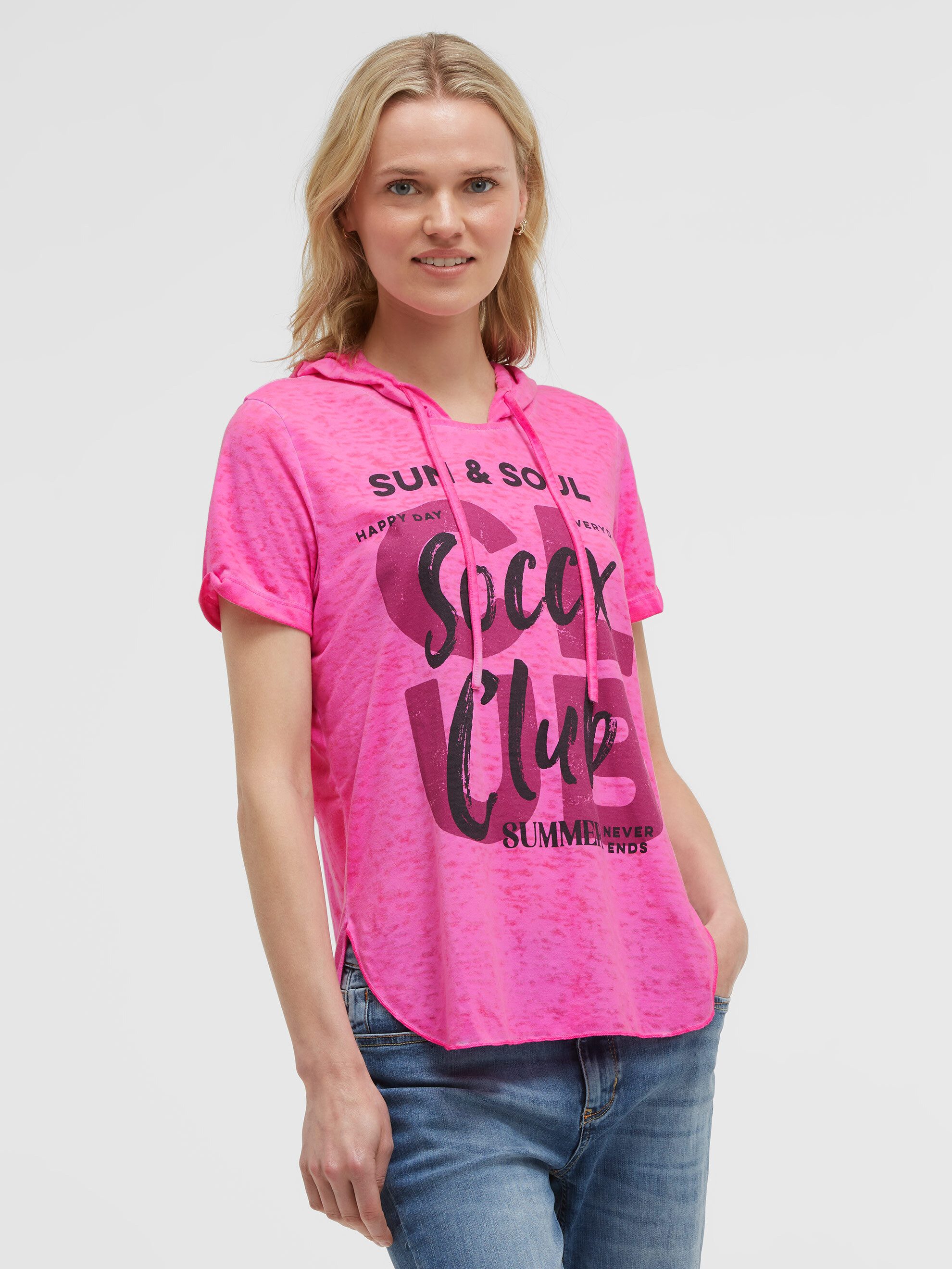 SOCCX Kapuzenshirt mit Seitenschlitze