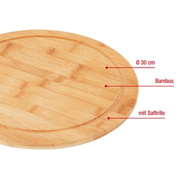 EUROHOME Servierbrett Frühstücksbrettchen aus Bambus - Schneidbrett Brotschneidebrett, Bambus, (1-St., Küchenbrett 30 cm), Schneide Brett - Holzbrett Küchenutensilien