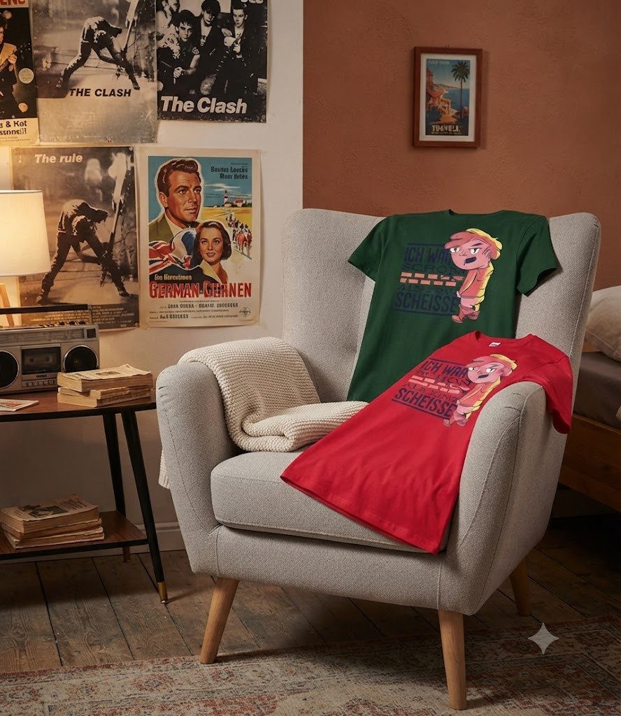 Blondie & Brownie T-Shirt KindScheiße Herren Tee Cartoon Print Motiv Freizeitshirt Print (Einzelstück, Einzelartikel) KindScheiße Herren Tee Cartoon Print Motiv
