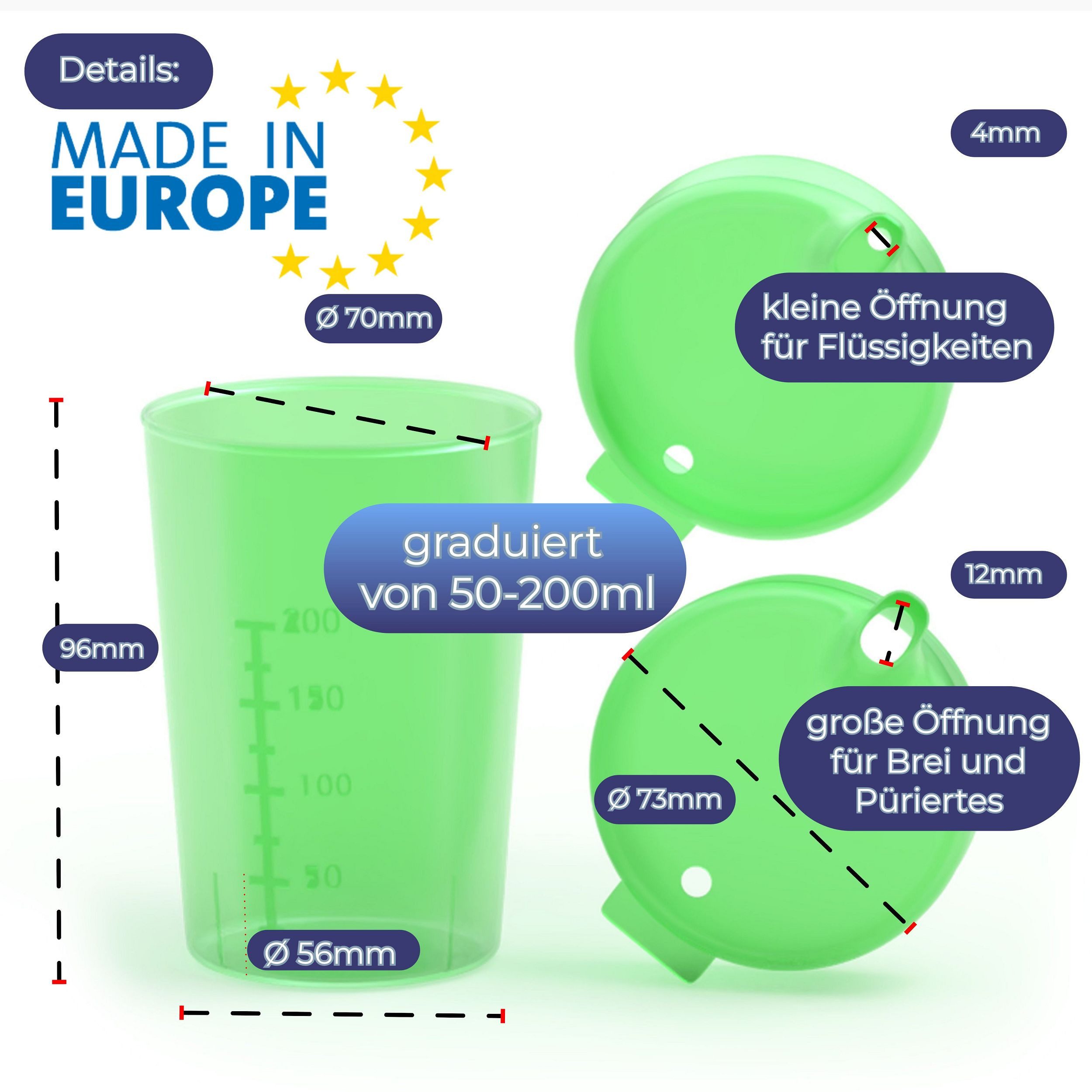 Horn Medical Schnabelbecher Horn Medical Schnabelbecher / Trinkhilfe 250ml grün, 1-tlg., lebensmittelechtes Polypropylen (PP), bunte & leicht erkenn-/greifbare Optik/Haptik, spülmaschinenfest