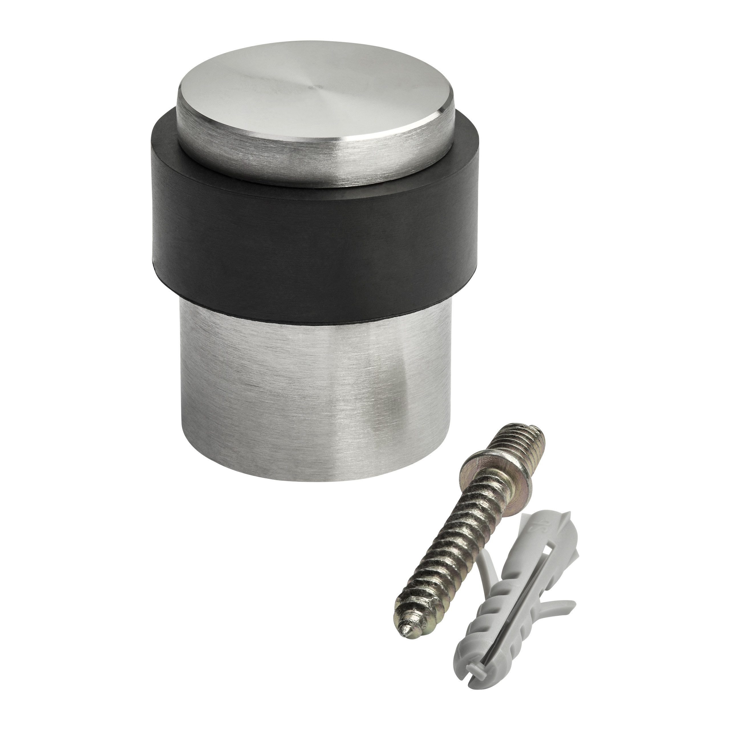 SO-TECH® Türstopper Thor Bodentürstopper Höhe 40 mm echt Edelstahl massiv (1 St), Durchmesser 30 / 36 mm, Edelstahl V2A gebürstet – Bild 5 von 5