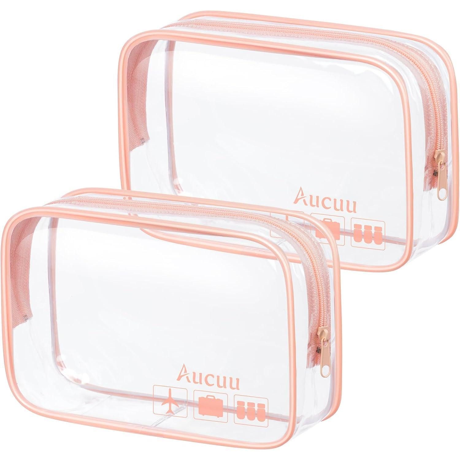 Kosmetiktasche Transparente Kulturtasche 2er Set, Wasserdicht PVC, TSA-zugelassen